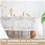 Lot De 2 Rideaux en Dentelle Florale Blanche, Toatelu Rideau en Tulle Blanc avec Broderie Florale, Rideau Dentelle