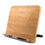 Readaeer Support de Lecture Portable pour Livre de Cuisine et Bureau en Bambou Pliable