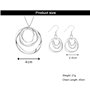 KONFEN Parure Argent Femme, Plaqué Argent Cercle Ensemble Collier Pendentif Boucle d'Oreilles Géométrie, 2 Pièces Bijoux Fantais
