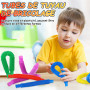 6 Pièces Pop Tubes Mini Jouets Sensoriels, Jouets Sensoriels de Tuyau Extensible Multicolore Jouets de Soulager Stress