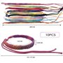 MeoZynxadril 10 Pièces Bracelet D'amitié, Bracelets D'amitié Tressés Colorés, Bracelets Amitié Réglable En Tissu, Bracelet Tissu