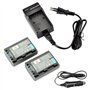 DSTE 2-pack Rechange Batterie et DC04E Voyage Chargeur pour Sony NP-FH50 DSLR-A230 DSLR-A290 DSLR-A330 DSLR-A380 DSLR-A390 DSC-H