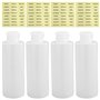 Lot de 4 bouteilles de voyage de 200 ml rechargeables avec bouchon à rabat - En plastique transparent - Pour maquillage