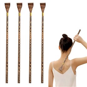 PRITOK Lot de 4 gratte-dos en bois : 17 pouces masseur long gratte-dos gratte-main gratte-dos manuel appareil de massage du dos  PRITOK Lot de 4 gratte-dos en bois : 17 pouces masseur long gratte-dos gratte-main gratte-dos manuel appareil de massage du dos