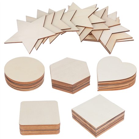 HonGien 60 Pièces Ornements de Tranches de Bois