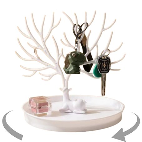 Présentoir de bijoux en bois de cerf，Support pour Organisateur de Collier，pour bagues