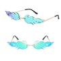 Smavles Lunettes de Soleil en Forme de Flamme 3 Pièces Party Lunettes,Lunettes de Fête Sans Monture Unisexe Montures de Lunettes
