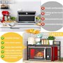 CIRULLI Etagere micro ondes extensible à 2 niveaux, etagere micro onde vertical avec 4 crochets en S,support de cuisine pratique