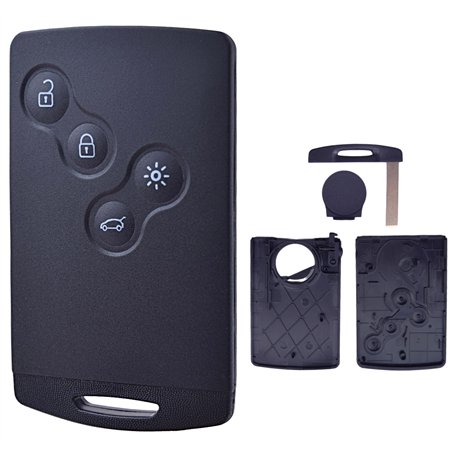 ANGOFIZ Coque Clé Carte Smartcard 4 Boutons Compatible avec Renault Captur Clio 4 Koleos Mégane 3 Laguna 3 Scenic 3