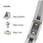 Lot de 20 équerres d'angle 40 x 40 mm, 20 raccords d'angle en aluminium pour profilés en aluminium/tubes en aluminium (argenté),