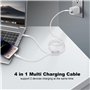 Multi Câble USB C, [1.2M] 4-en-1 Universel Câble Chargeur USB C avec 2 Type C Charge Rapide Cordon, Chargeur Multi Embout Compat