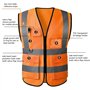 Gilet de sécurité réfléchissant haute visibilité avec poches zippées sur le devant - Conforme aux normes ANSI/ISEA