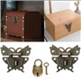 LiJuanWang Mini Cadenas,2 pièces Loquet Verrous Vintage Papillon Cadenas et Loquets,Serrure Fermoir Vintage Moraillon Loquet,pou