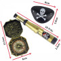 BOBOZHONG Accessoires de Costume de Pirate,3 Pièces Pirate Accessoire,Cache-Oeil Télescope Boussole,Ensemble D'Accessoires de Co