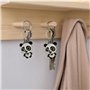 Zwenjuan Porte-Clés Panda,2 Pièces Porte-clés en métal,Cadeau Panda,Porte-clés Animaux Panda Bear Porte-clés Pendentif en métal,