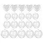 Lot de 20 boules décoratives transparentes en plastique remplies - Décoration de fête - Boules décoratives rondes en forme de cœ