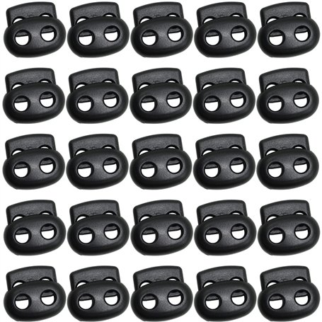 SZCXDKJ Lot de 25 grands verrous de cordon à ressort en plastique noir de 2