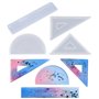 Nifocc Lot de 4 règles en résine - Moule en silicone - Rapporteur d'angle - Règle triangulaire - Moule en fonte pour bricolage