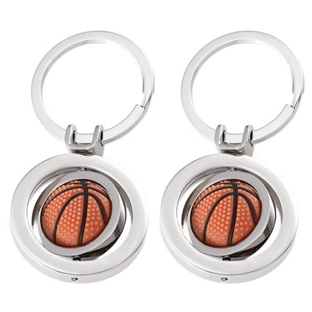 Nifocc Lot de 2 porte-clés de basket-ball 3D rotatifs en métal pour enfants
