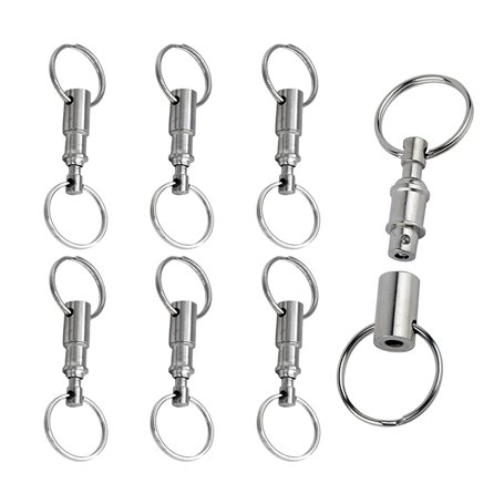 PFLYPF Lot de 6 porte-clés à double tête - Porte-clés en métal amovible - Confortable et pratique - Pour les voyages en plein ai