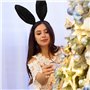 costume bunny girl 4 pièces, accessoires sexy bunny girl pour femmes, accessoires d'accessoires de jeu de rôle, bandeau oreilles