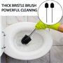 Lot de 2 brosses de toilette en silicone - Poils doux - Longue poignée - Nettoyeur de toilettes accroupi - Convient pour les toi