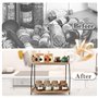 Étagère à Épices 2 Niveaux en Bois - Rangement de Cuisine Économiseur d'Espace - Étagère de Travail pour Épices, Café et Organis