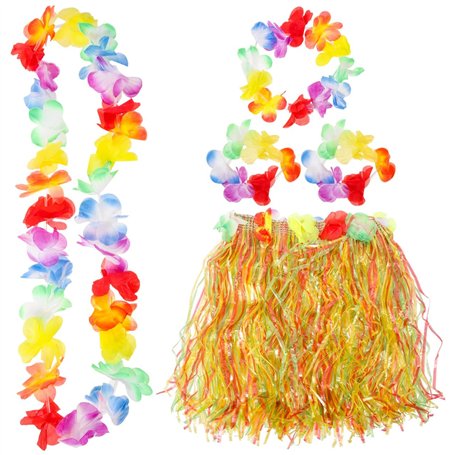 SUPVOX Ensemble De DéGuisement HawaïEn 5 PièCes - Jupe Hula 40cm