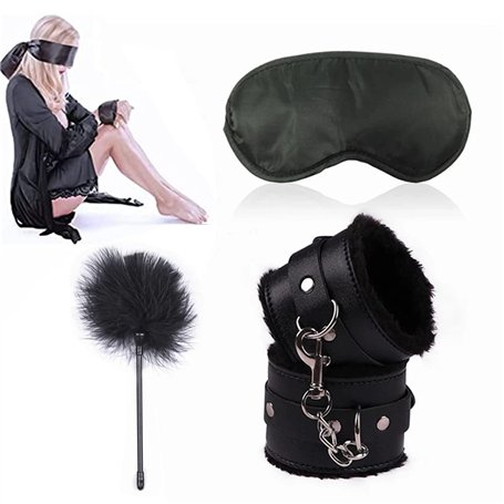 Kit de chambre à coucher en nylon réglable B`D`S`M Kit de 3 pour cadeau de couple