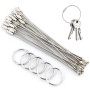 Lot de 22 porte-clés en fil de fer de 15 cm - Grand câble - En acier inoxydable - Pour l'extérieur et la randonnée - Résistant -