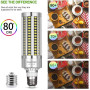 Ampoule LED ultra lumineuse 60W sans ventilateur (remplace 500W) – Ampoule LED E27 avec adaptateur E40 – 6000K blanc froid 7,200