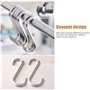 Lot de 12pcs Crochets en S de suspension multifonctions Crochets en forme de S facier inoxydable Crochet S pour salle de bains, 