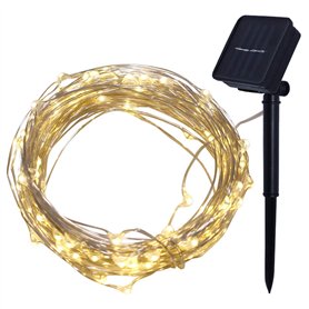 Guirlande lumineuse solaire, 4 m, 40 LED, fil de cuivre, 8 modes, protection IP43, pour sapin de Noël, jardin, chambre, balcon,  Guirlande lumineuse solaire
