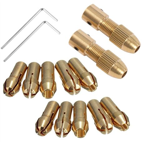 Petit mandrin de foret électrique mandrin de micro-foret hélicoïdal ensemble arbre de moteur avec clé Allen 3