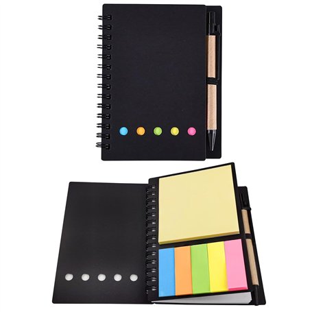 WOLMIK Sticky Notes Set de notes autocollantes avec stylo et porte-stylo