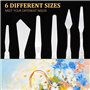 WOLMIK Lot de 6 couteaux de peinture en plastique pour peinture acrylique - Petite truelle de peinture à l'huile - Couteau à pei