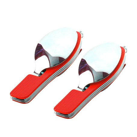 QitinDasen 2Pcs Prime 4 en 1 Couverts Pliant