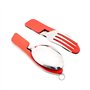 QitinDasen 2Pcs Prime 4 en 1 Couverts Pliant, Couverts Camping en Acier Inoxydable, Couverts Multifonction Pliant Couteau Fourch
