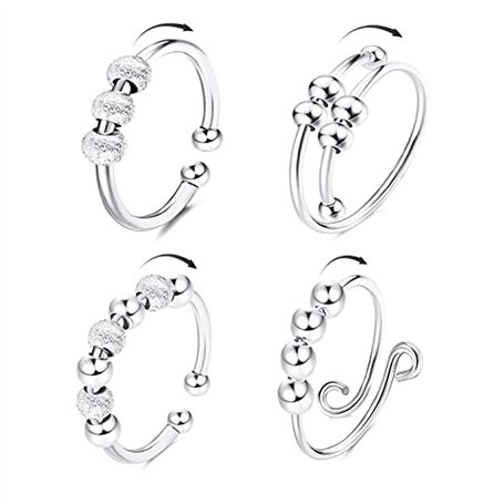 Steemjoey 4Pcs Bague d'anxiété