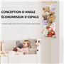 GUIGUZI Support d'angle pour Jouets en Peluche, Supports de Rangement pour Jouet Ours, Organisateur Suspendu pour Chambre d'enfa
