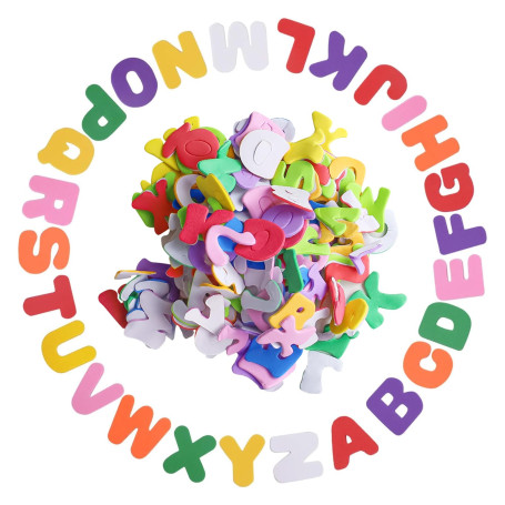 Lot de 130 lettres autocollantes en caoutchouc mousse - Lettres autocollantes en caoutchouc mousse -Grandes lettres autocollante
