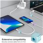 6 Pièces Clips Câble:Attaches-câbles en Trois Couleurs - Autocollantes Murales - Pour Câbles USB, HDMI, Chargeurs, Bureau et Tab