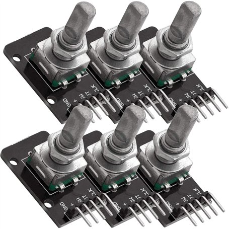 GERUI Lot de 6 modules d'encodeur rotatif KY-040 compatibles avec module d'encodeur rotatif Arduino à 360 degrés
