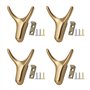DAZZLUXE Lot de 4 patères dorées
