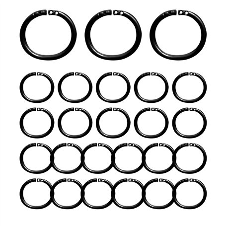 Lot de 25 anneaux de rideau de douche