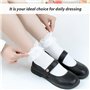 HDGSAFD Lot de 5 Paires de Chaussettes en Coton pour Femme - À Volants, en Dentelle, Mignonnes - Noir/Blanc, Taille