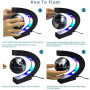 Globe Flottant avec Lumières LED et Interrupteur Tactile - Lampe Magnétique en Forme de C à Lévitation pour Décoration de Bureau