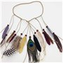 Jurxy Bandeau réglable en Plumes de Paon Plume de Fuite Indienne Coiffe d'armure bohémienne Headpieces avec des Perles de Gland 