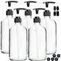 Youngever Lot de 5 Bouteilles de Pompe de Lotion en Verre Rechargeables Vides 250ML