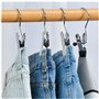 Cintre Pince Crochets,20pcs Crochet à Linge Portable Pinces à Linge en Métal Antidérapant - Pivotant à 360 ° Crochet à Linge Por